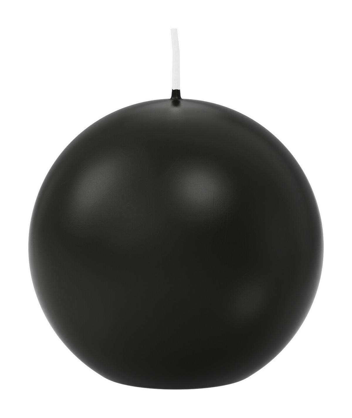 KUGELKERZEN Schwarz Ø 80 mm, 6 Stück - Schwarz, Paraffin (8/8/8cm) - Wiedemann Kerzen