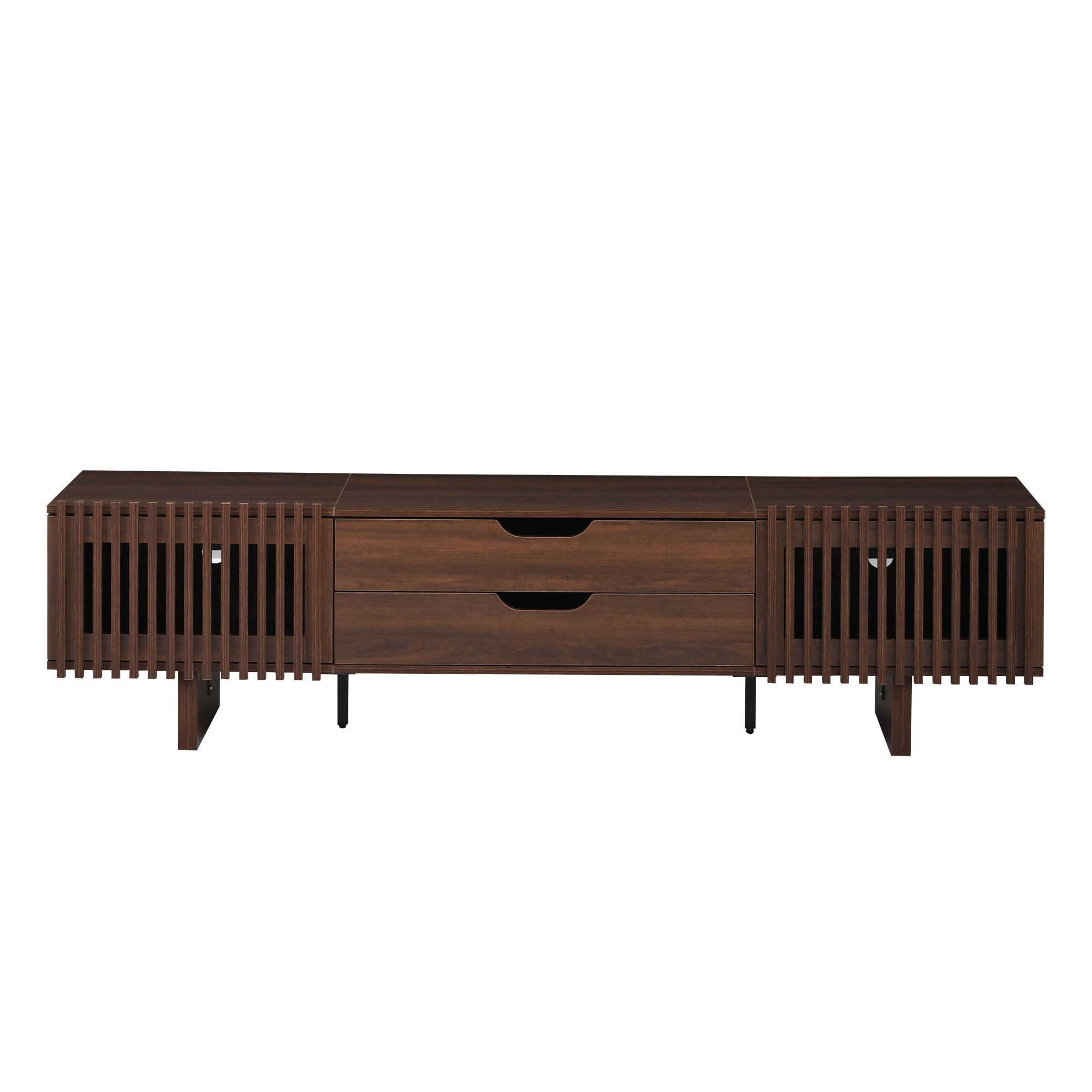 TV-SCHRANK 180/40/45 cm Nussbaum dunkel mit 2 Schubladen und 2 Türen - Nussbaumfarben, Holzwerkstoff (180/45/40cm) - Oxeza