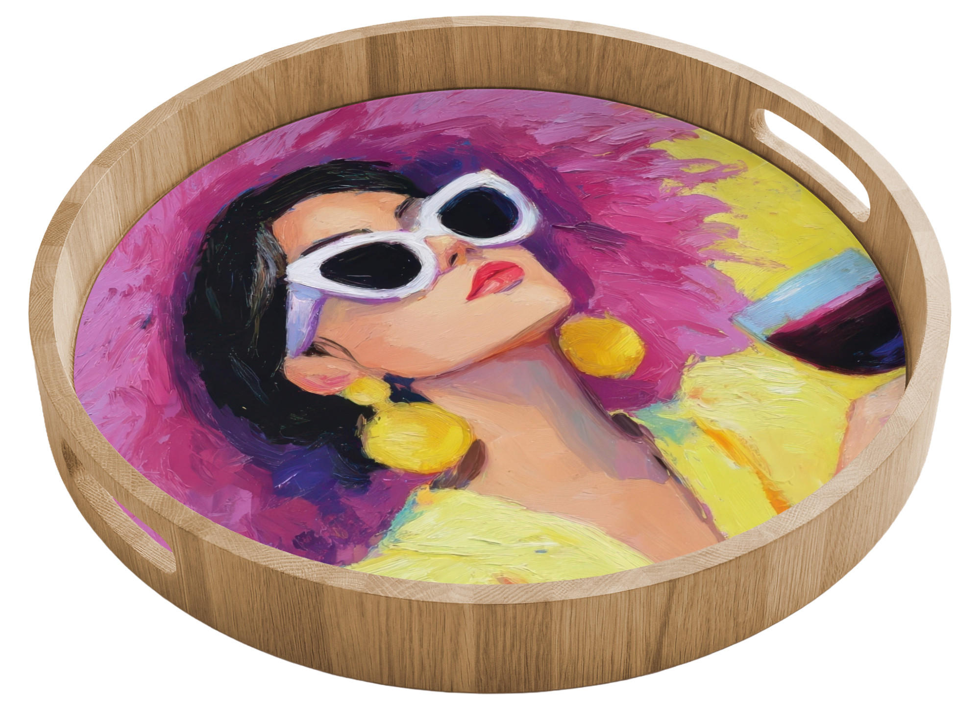 OnlyWow SERVÍROVACÍ PODNOS Žena - Klobouk - Fialová - Víno 40x40 cm