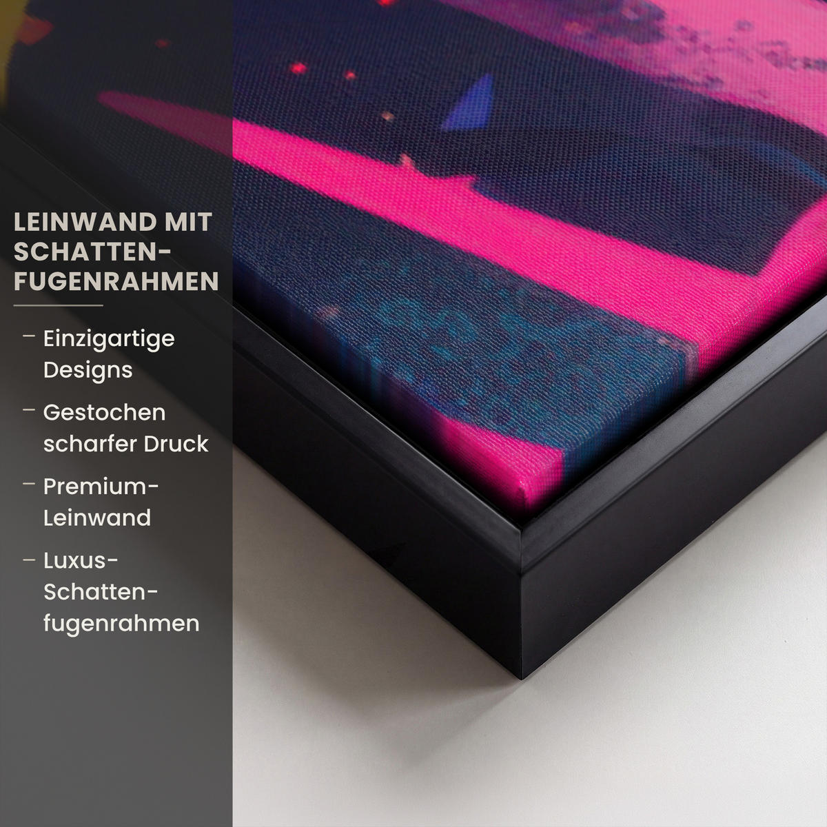 LEINWAND Bilder mit Rahmen - Abstrakt - Formen - Farbenfroh - 80x120 - Magenta, Textil (80/120cm) - MuchoWow