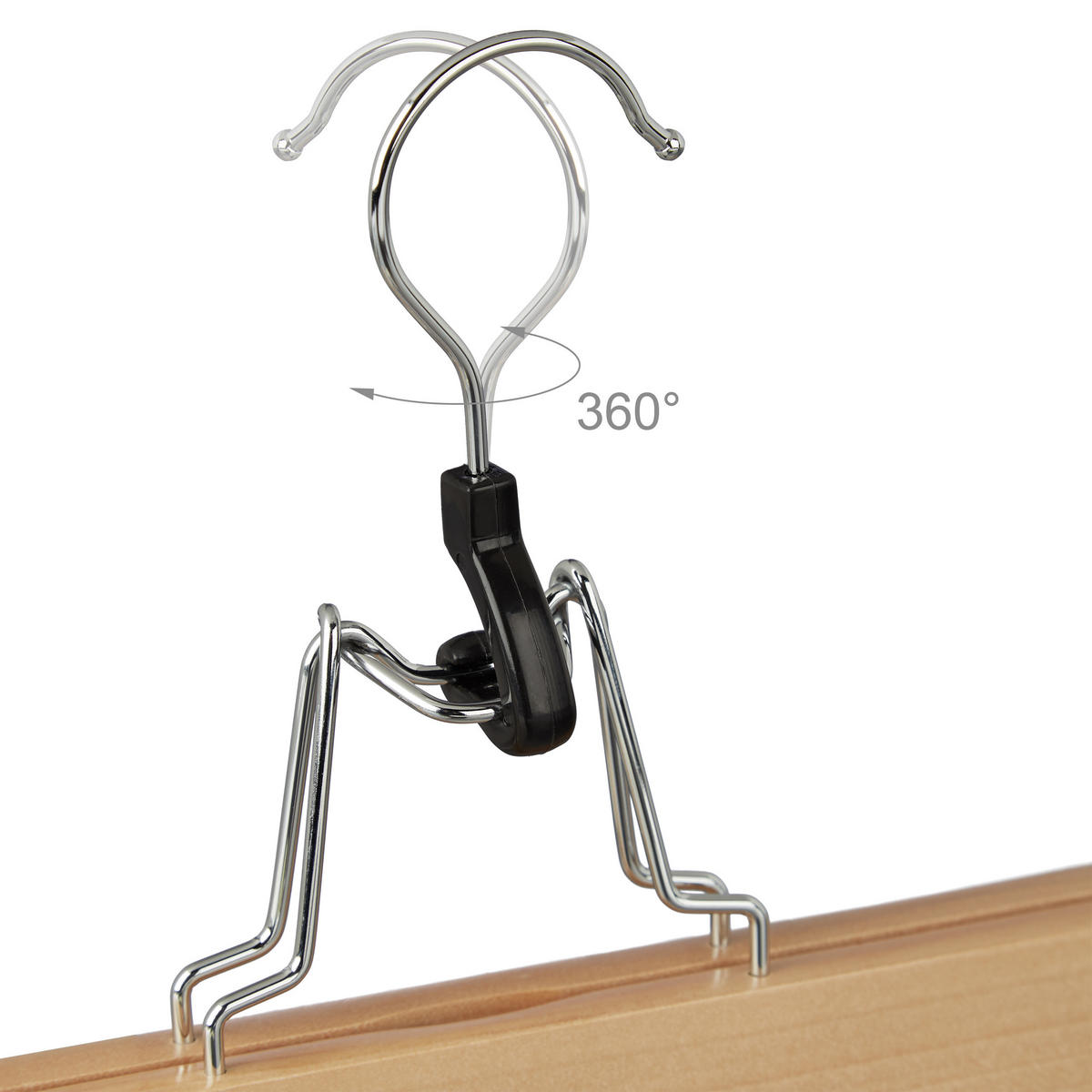 12XLESENI napenjalec - svetlo rjava, kovina/umetna masa (25/17/2.3cm) - Relaxdays