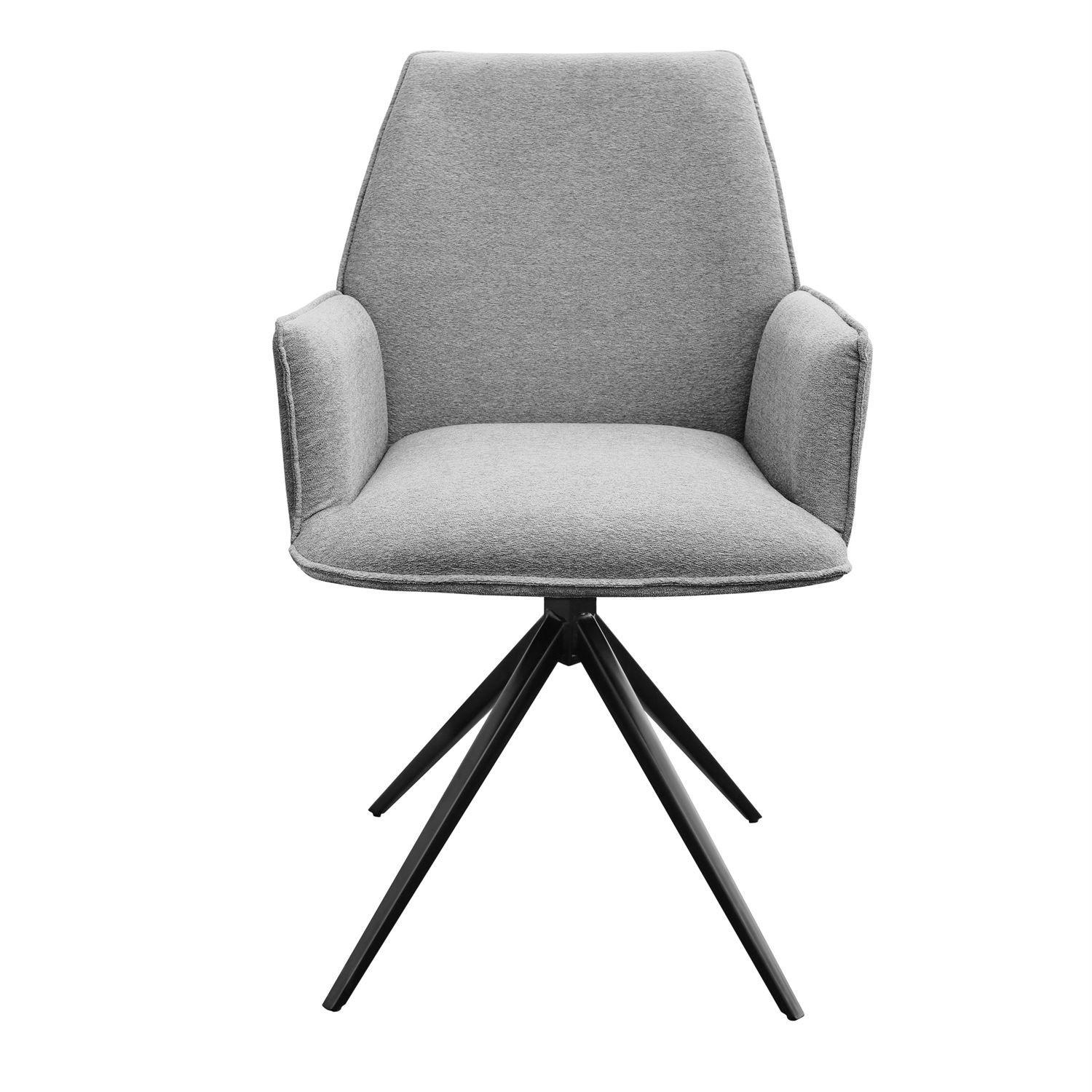 ARMLEHNENSTUHL OPHELIA mit Drehfunktion und Polsterung - Schwarz/Grau, Textil (60/87/64cm) - Lookway