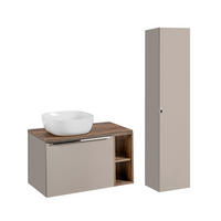 KOUPELNOVÝ NÁBYTEK 80cm Éros 2er-Set Krtek - šedohnědá, kompozitní dřevo (80/48/46cm) - Petits-meubles
