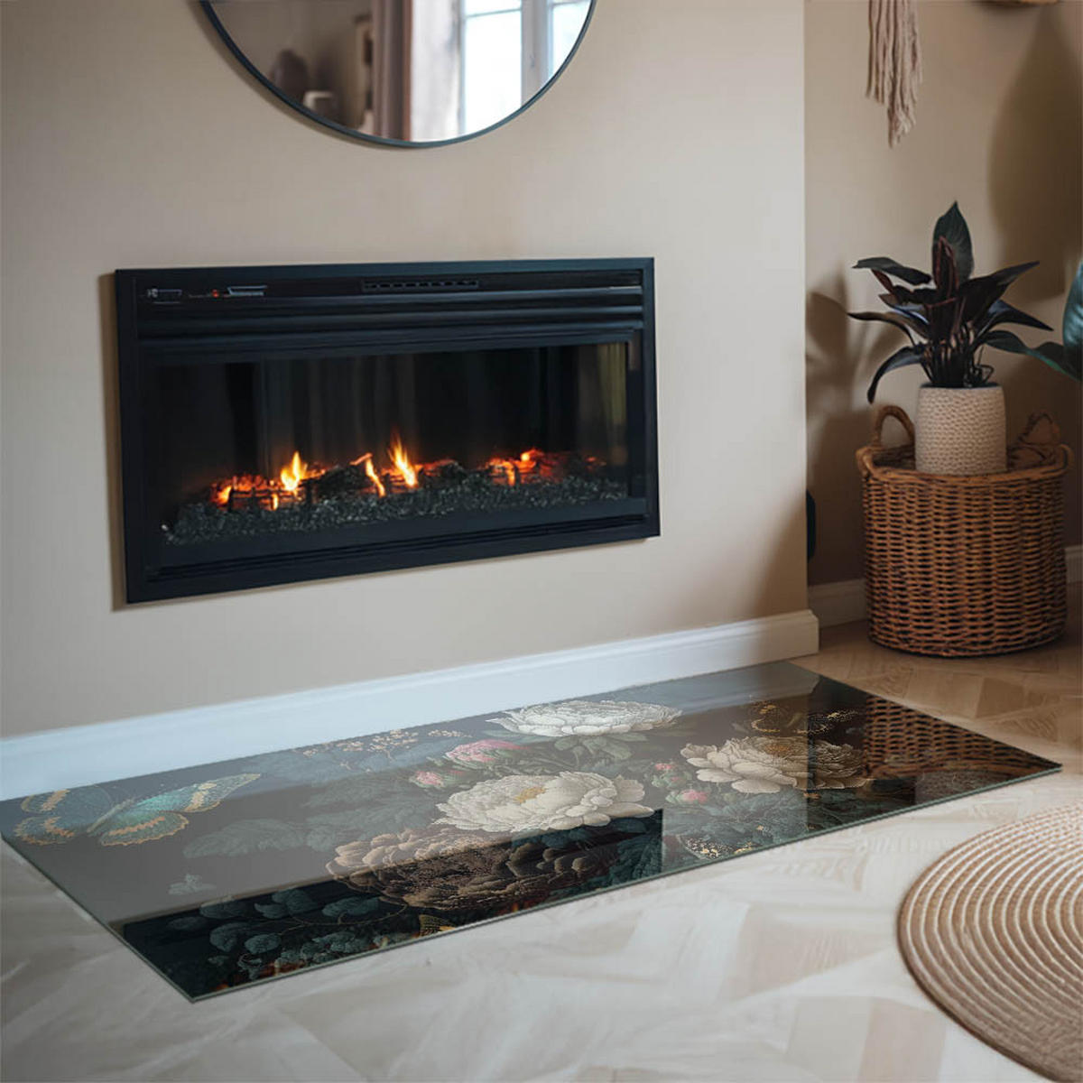 GLASPLATTE für Kamin 140x70 cm - Grün, Glas (140/70/0.4cm) - TULUP