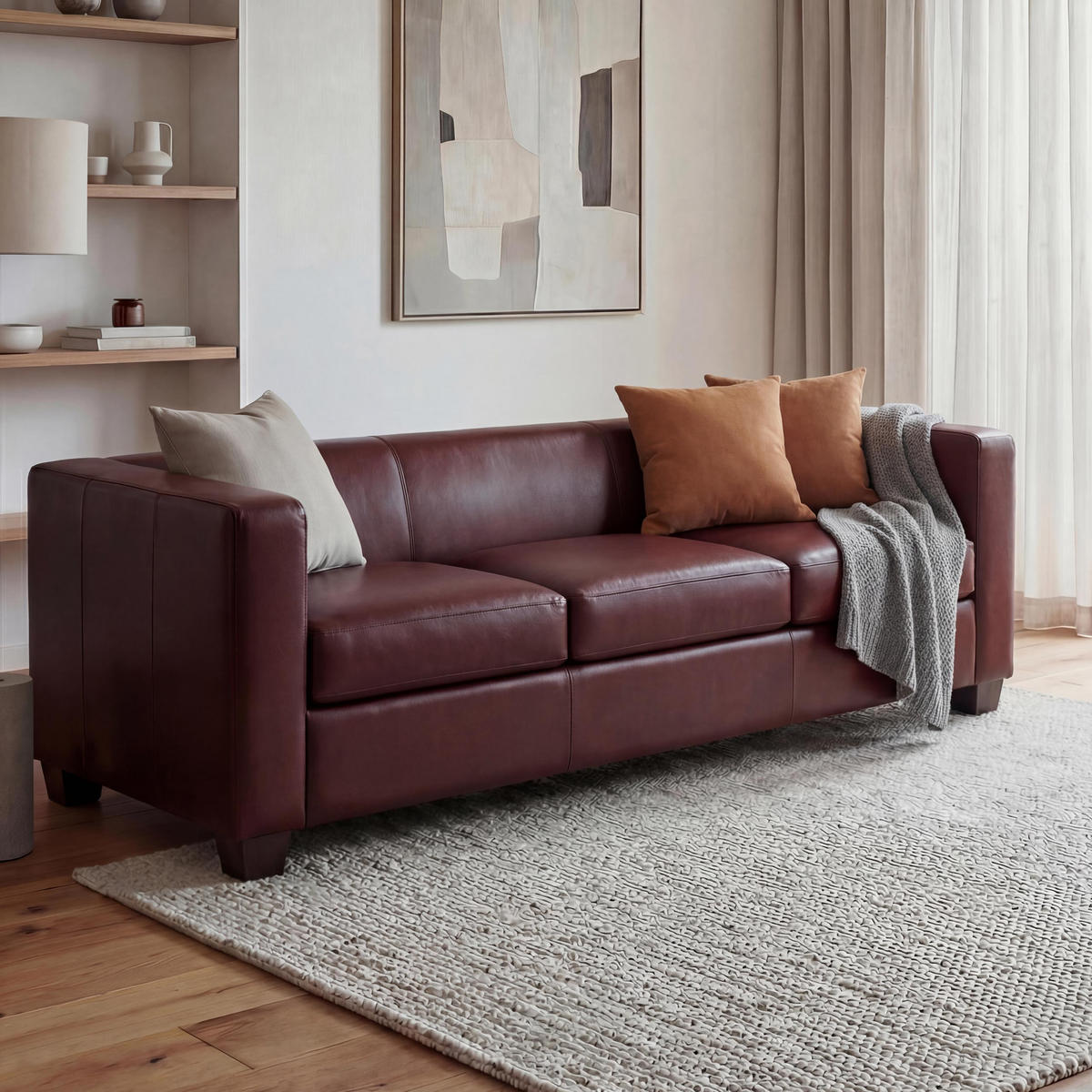 3-SITZER SOFA Rotbraun - Rotbraun, Textil (191/70/75cm) - MCW