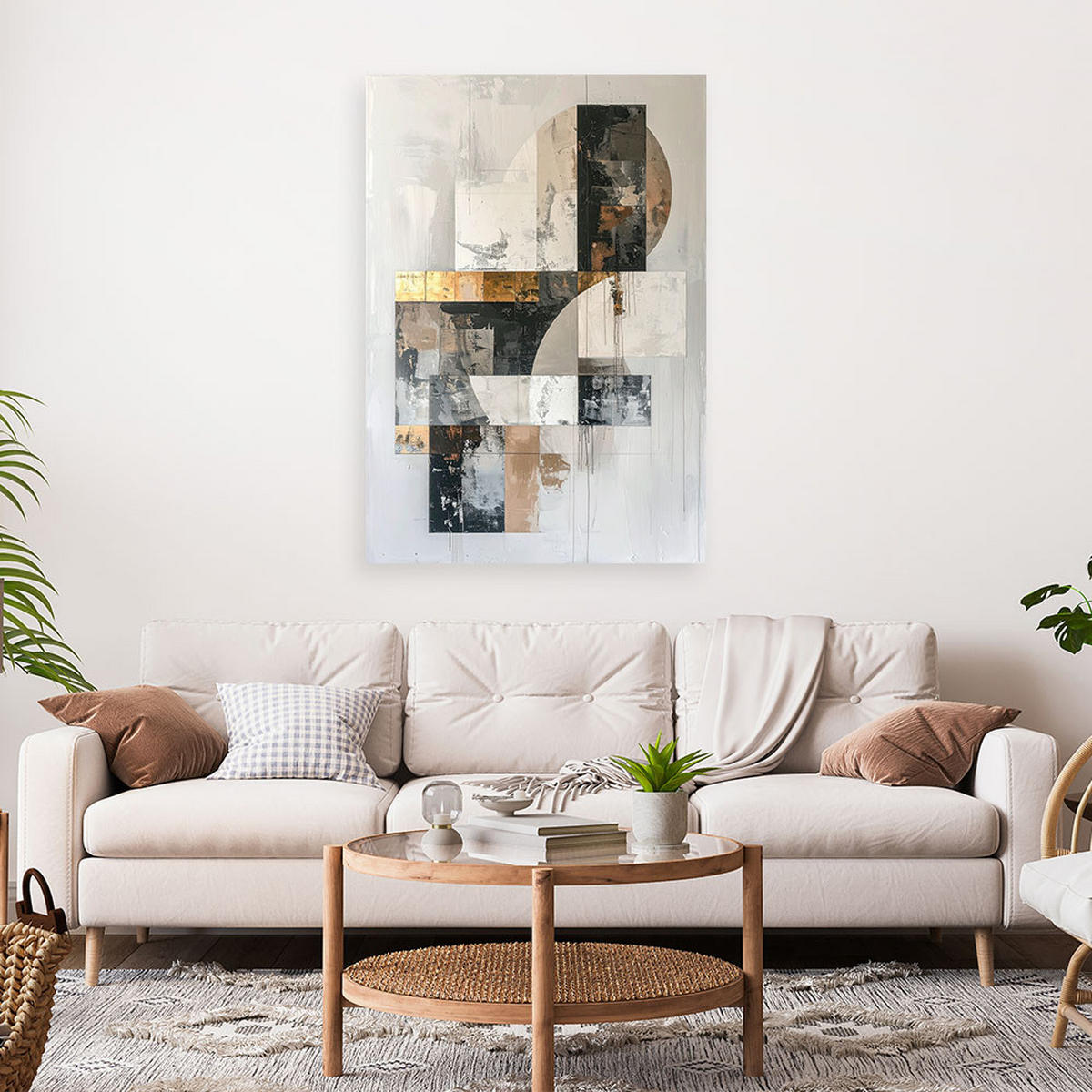 LEINWANDBILD Abstraktion 80x120cm - Grau, Textil (80/120cm) - Feeby