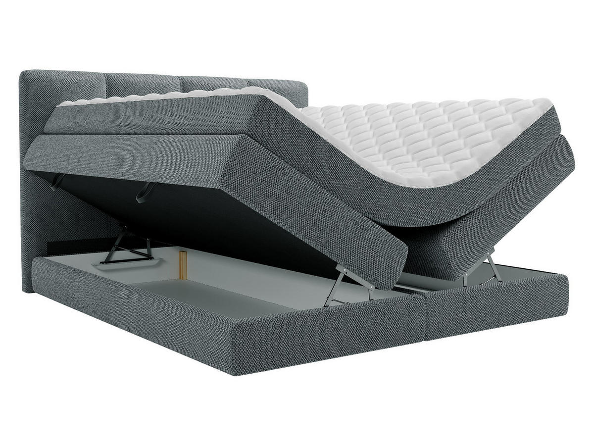 BOXSPRINGBETT Point - Hellgrau, Holz/Holzwerkstoff (140/200cm) - MIRJAN24