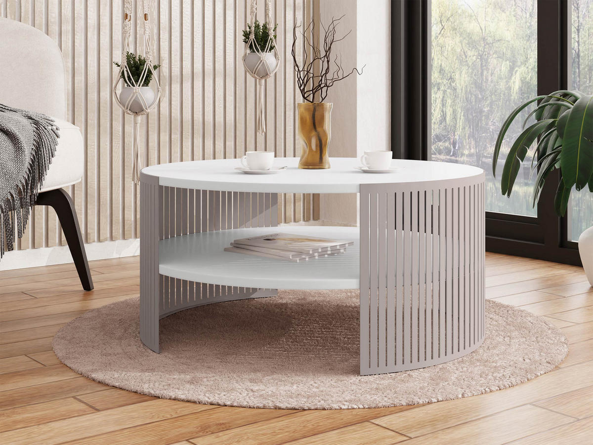 COUCHTISCH Fikoli Cashmere - Kaschmir/Weiß, Holzwerkstoff/Metall (75/75/40cm) - MIRJAN24