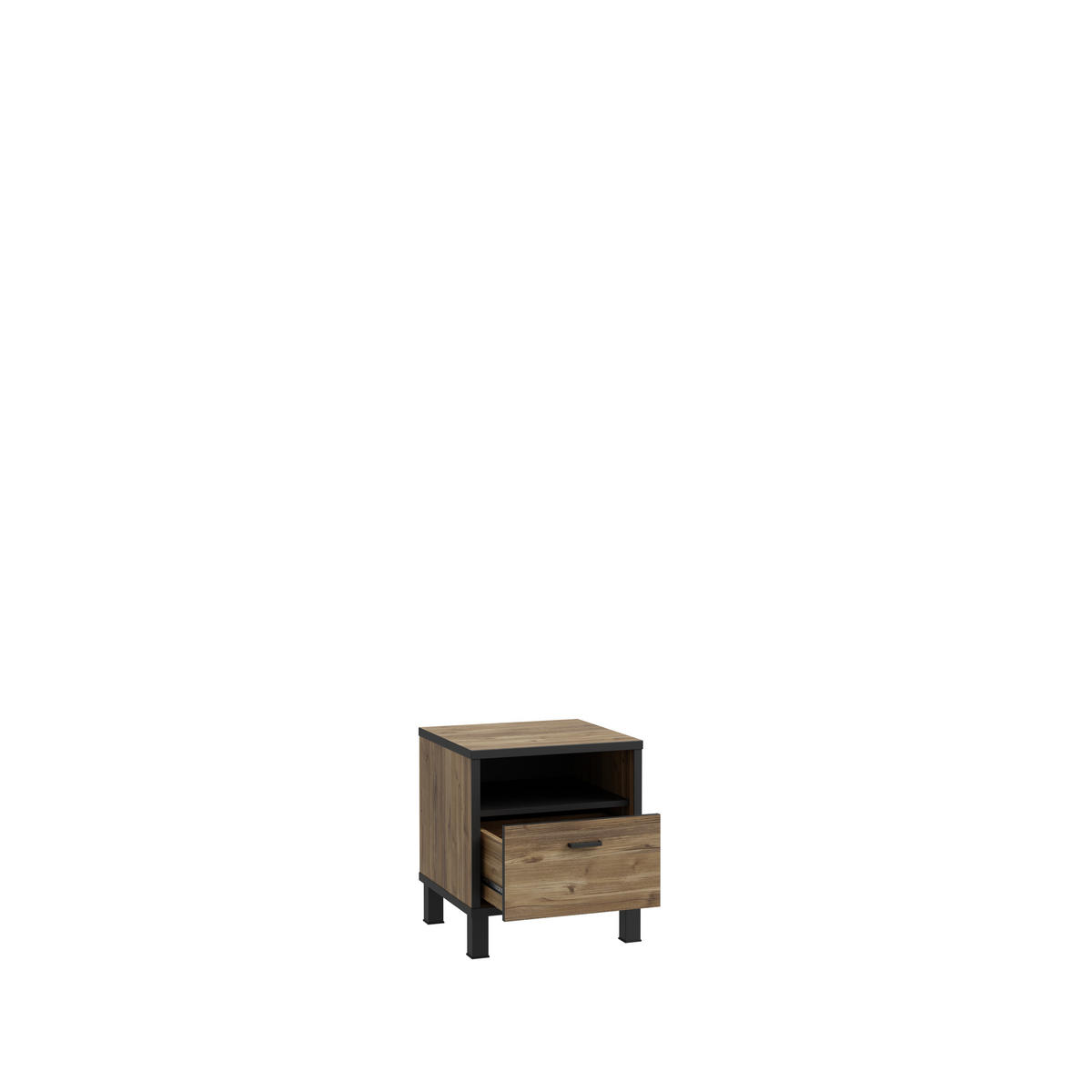 JUGENDZIMMER Oriental Tree Gamingzimmer in Bartex Eiche und Schwarz 7 teilig mit Gamingtisch - Braun, Holzwerkstoff (120/200/80cm)
