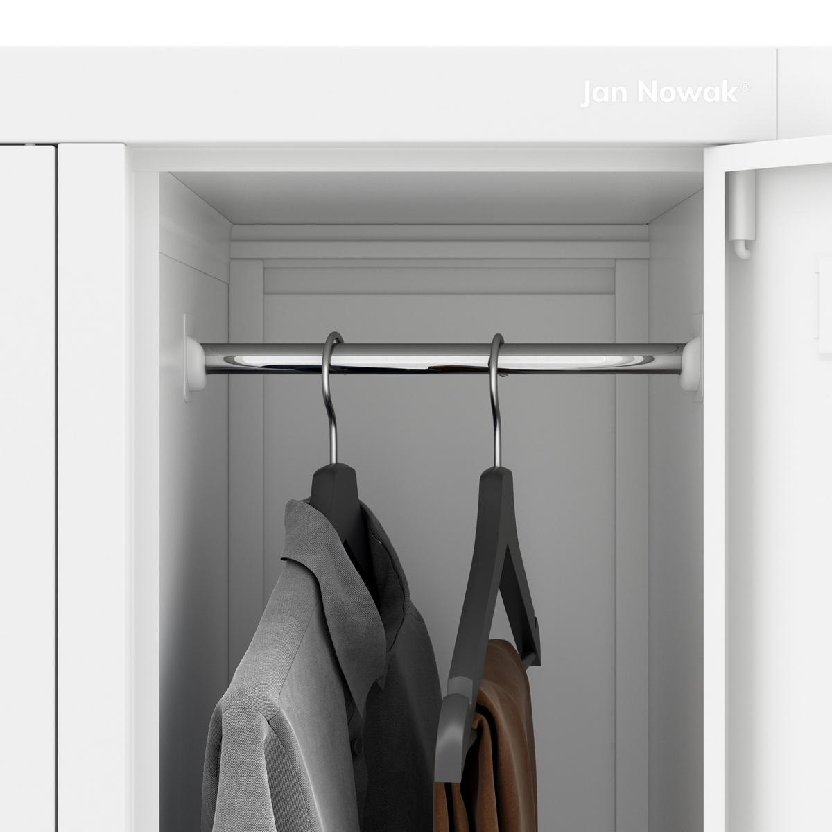 SCHLIESSFACHSCHRANK Bartek - Weiß, Metall (136/172/45cm) - Jan Nowak