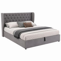 POLSTERBETT mit Bettkasten 140x200 cm Samt Grey - Grau, Metall (140/200cm) - Meubliv