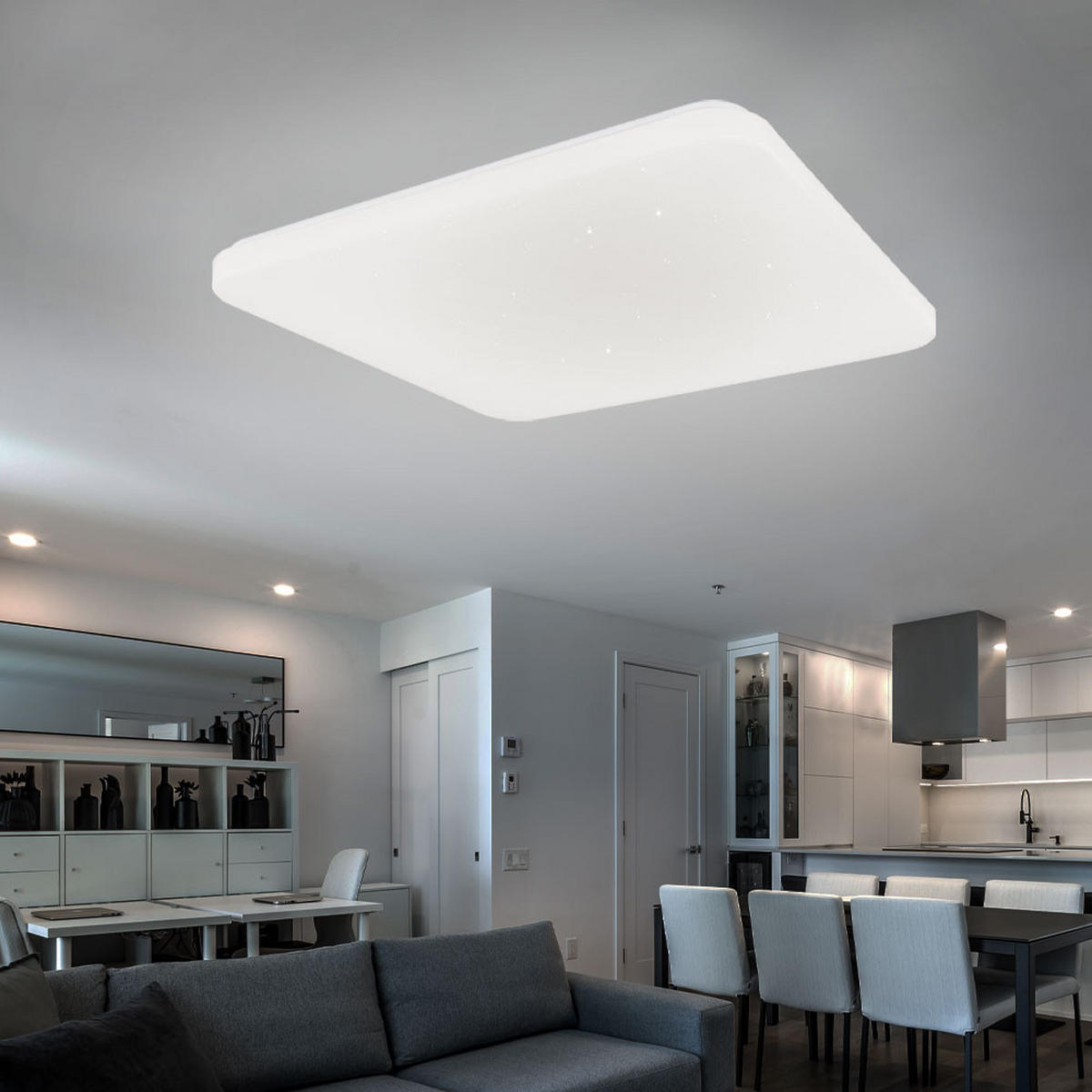 LED DECKENLEUCHTE SAJAMA Weiß - Weiß, Metall (53/53/7.7cm) - Globo Lighting