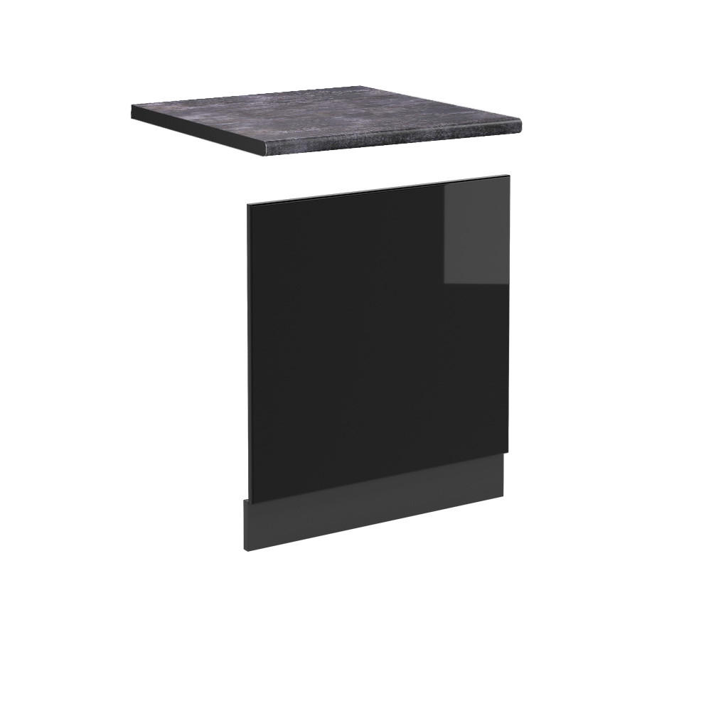FRONTBLENDE R-Line Schwarz Hochglanz 60 cm, AP Anthrazit - Schwarz Hochglanz/Anthrazit, Holzwerkstoff (60/57.2/1.6cm) - Vicco