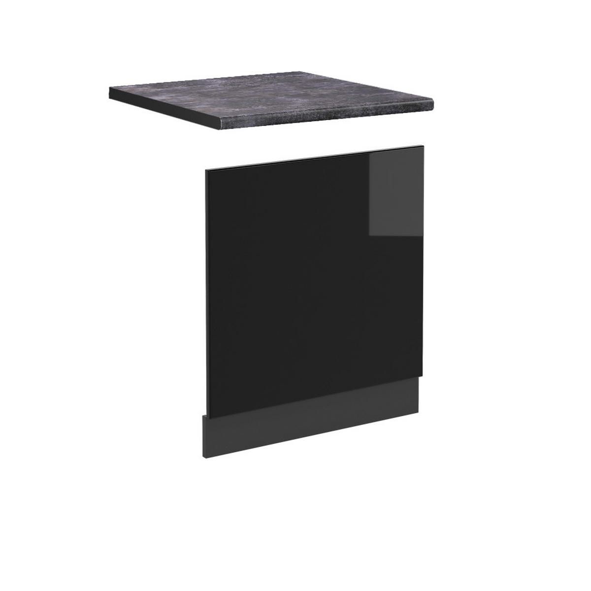 FRONTBLENDE R-Line Schwarz Hochglanz 60 cm, AP Anthrazit - Schwarz Hochglanz/Anthrazit, Holzwerkstoff (60/57.2/1.6cm) - Vicco