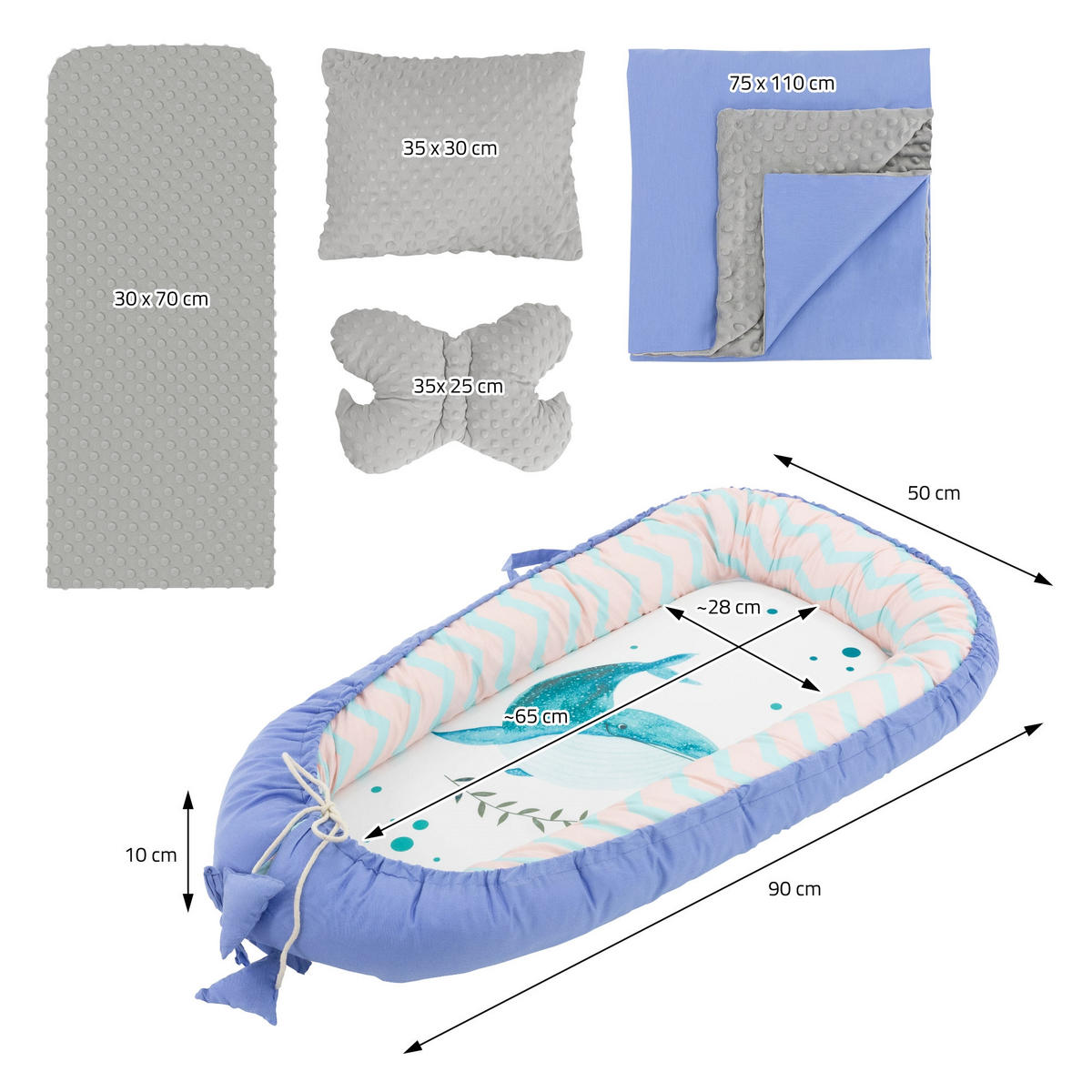 BABYNEST - Blau, Textil (50/90cm) - Joyz