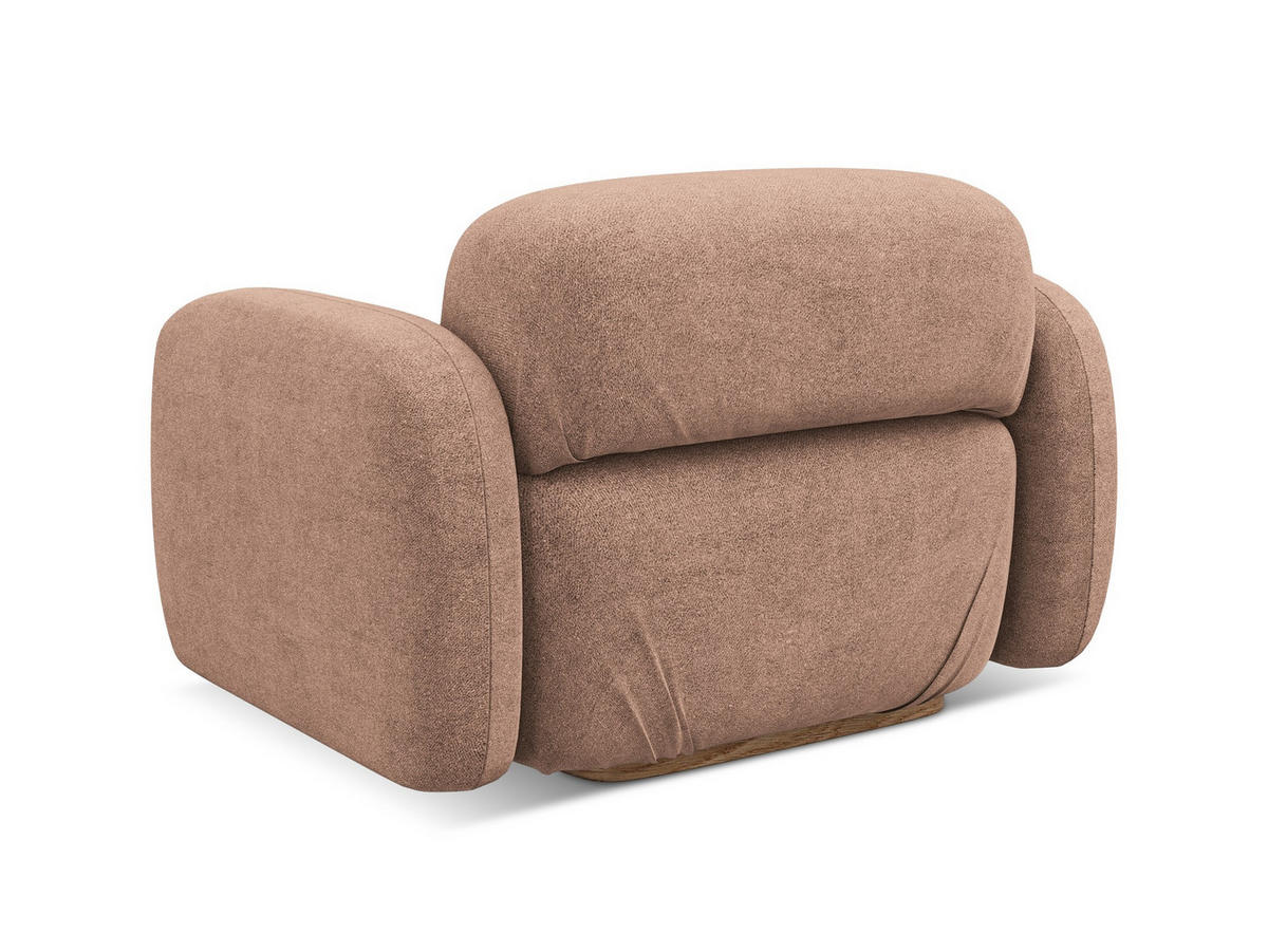 SESSEL Bouclé Stoff Pink - Pink/Hellrosa, Holz/Textil (110/73/95cm) - Makamii