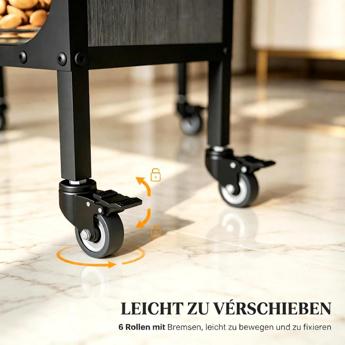 KLAPPTISCH 80-130/80/74 cm mit Rollen und Ablagefach DE-39944 Grau - Grau, Holzwerkstoff (80/130/74cm) - ComfortXL