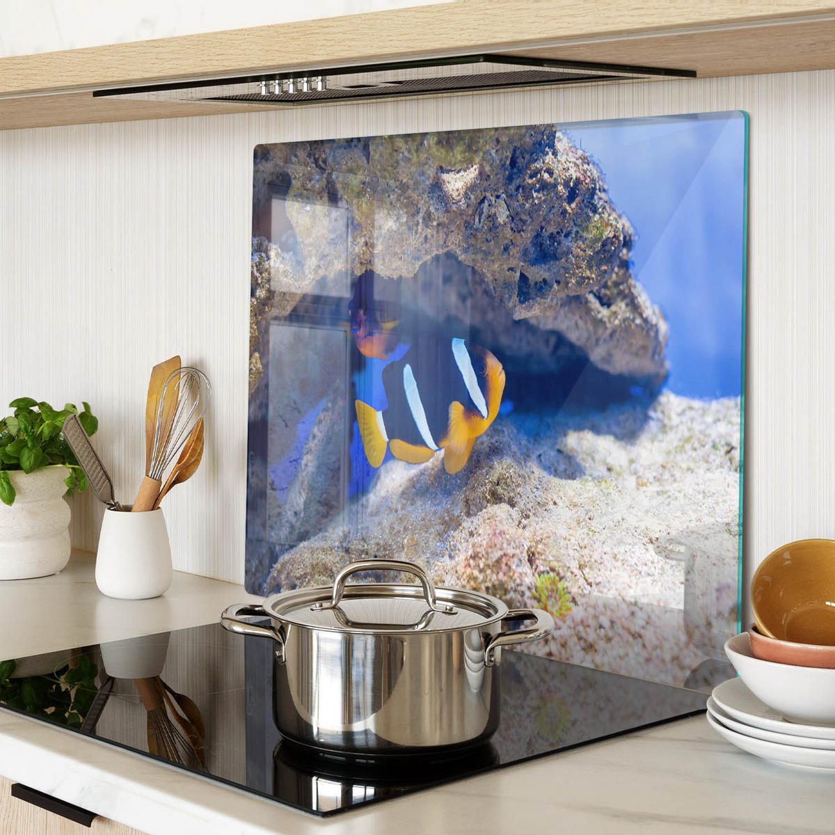 GLASPLATTE 60x52 cm Tropische Fische - Multicolor, Glas (60/52cm) - TULUP