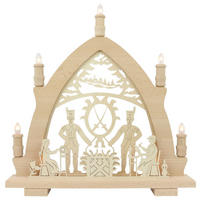 LEUCHTERBOGEN Bergmann 5 flammig - Multicolor, Holz (42/43/16cm)