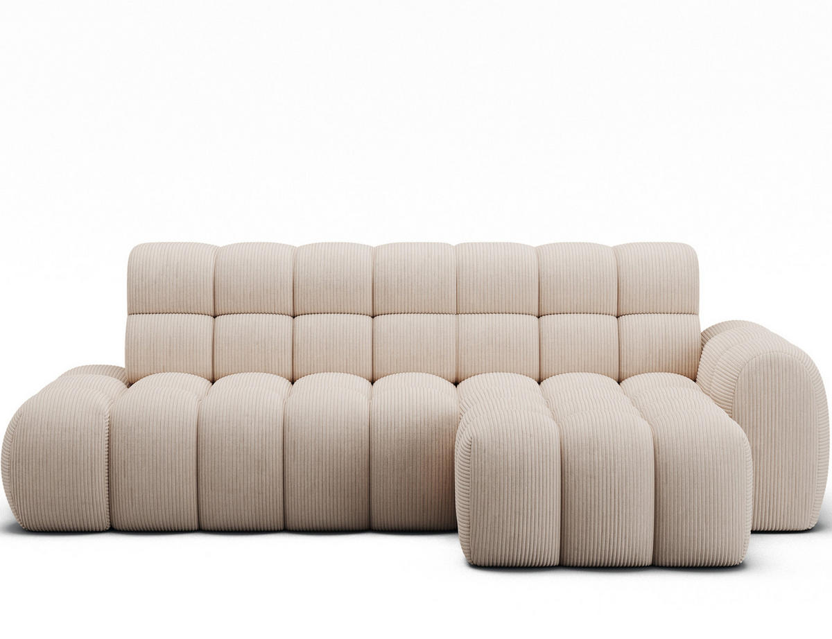 ECKSOFA Lorveno R - Creme (Jarell 20) - Creme, Holzwerkstoff (283/165cm) - Möblo