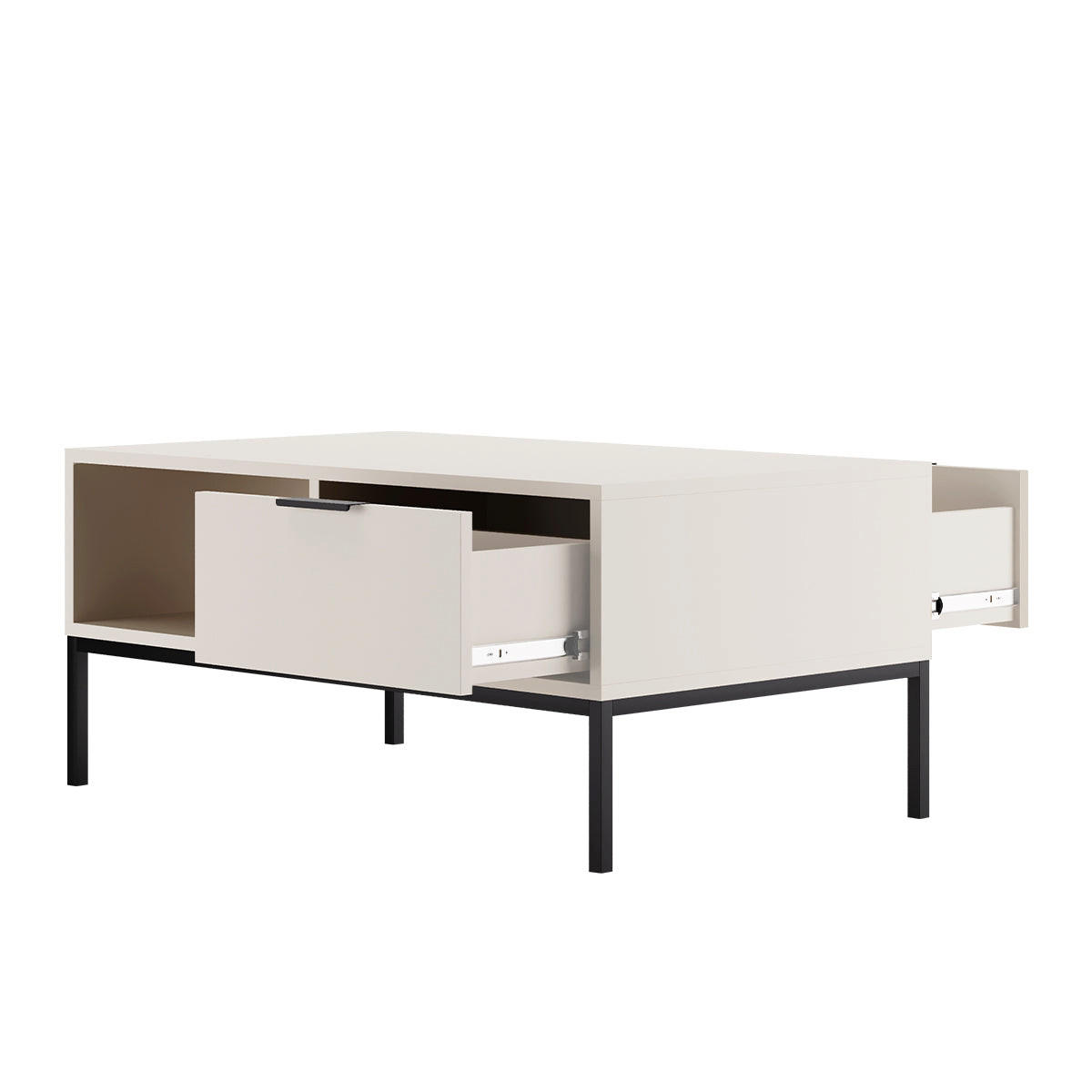 KLUBSKA MIZICA Seattle Črno-belo - bela, leseni material (60/100/45.4cm) - Petits-meubles