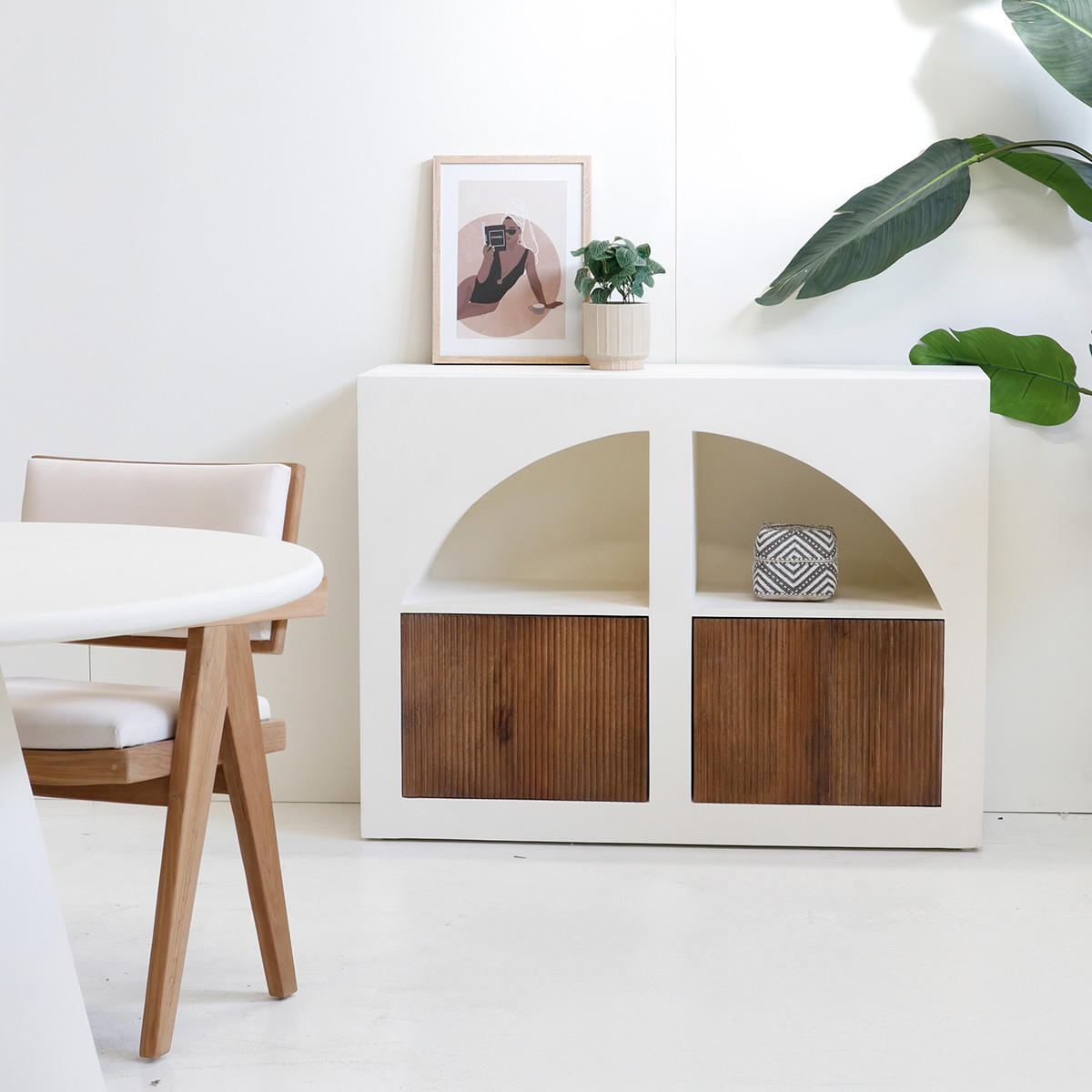 SIDEBOARD rechteckig aus Mangoholz 120x40x90cm, beige - Beige, Holz (120/90/40cm) - Giga Meubel
