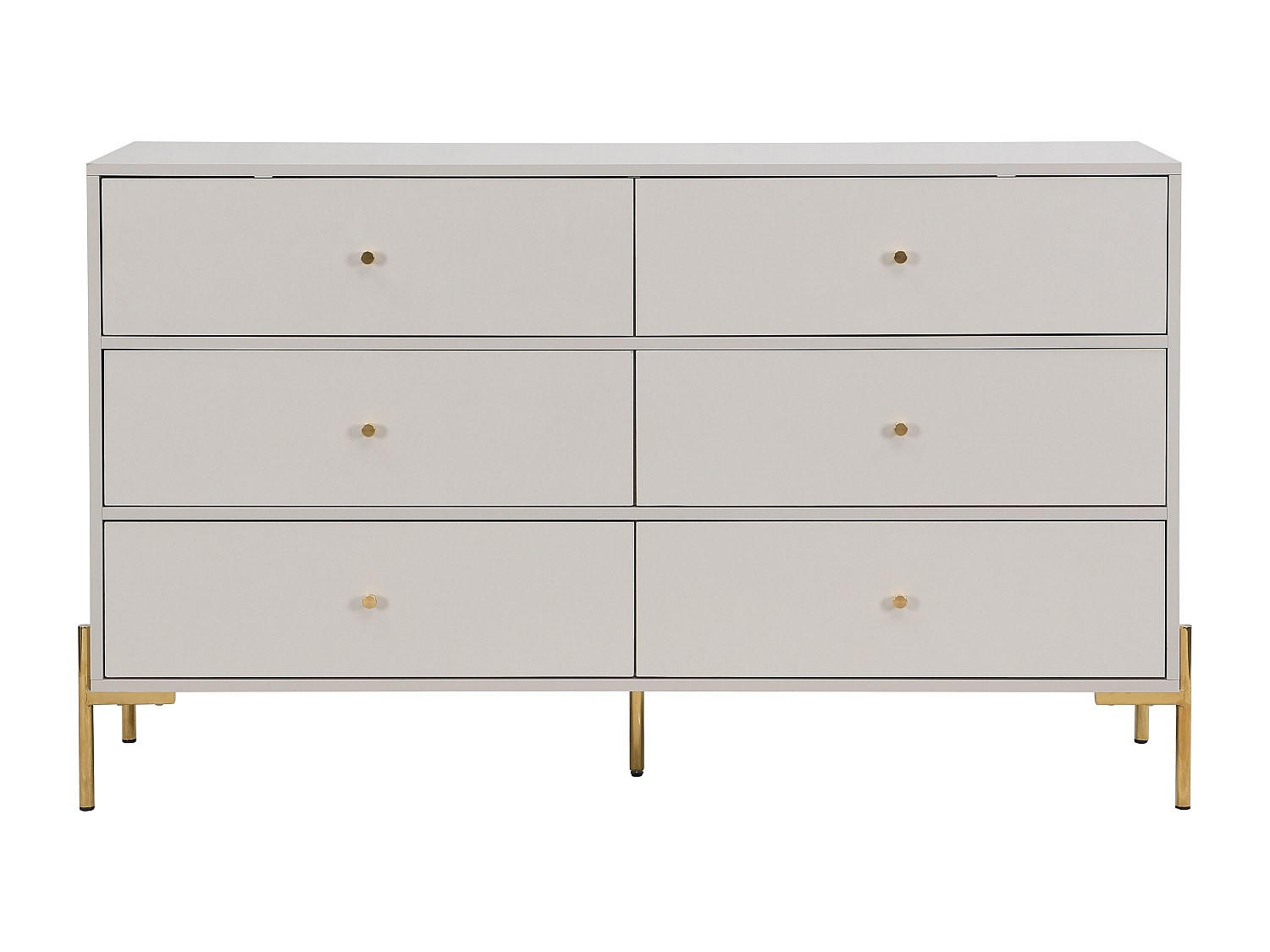 KOMMODE - 140 cm x 40 cm - holz - beige, goldfarben Milavia - Beige/Goldfarben, Holz (140/82/40cm) - Vente-Unique
