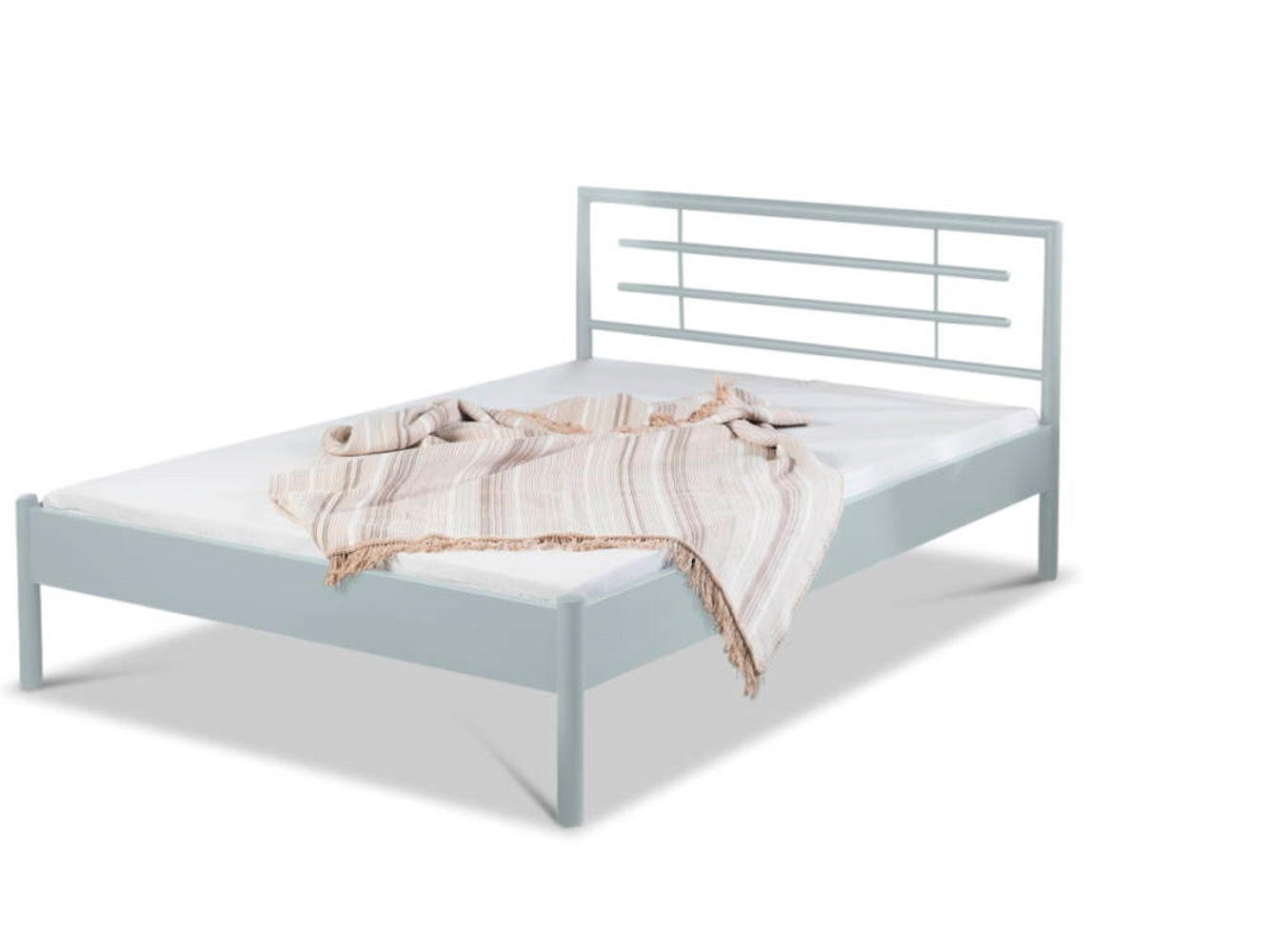 BED BOX Metallbett Silber 90x200 cm