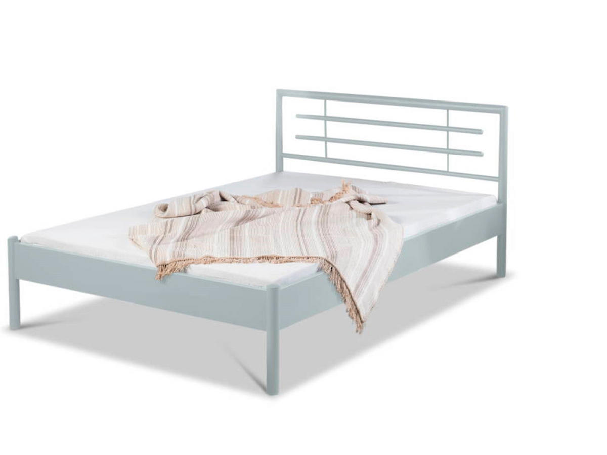 METALLBETT Lia / 90 x 210 cm / silberfarben - Silberfarben, Metall (90/210cm) - BED BOX