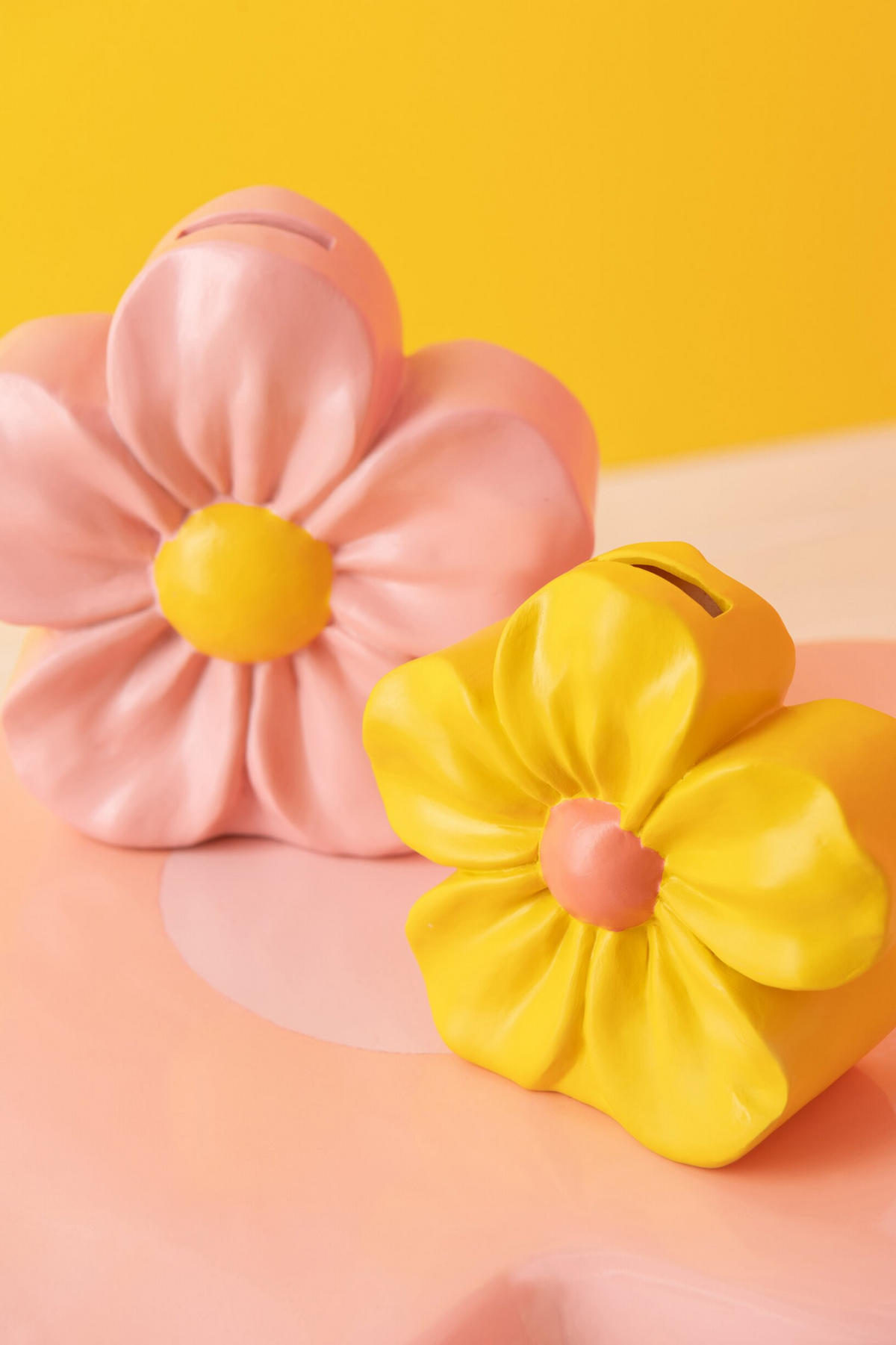 SPARSCHWEIN BLUME (3ER SET) - Multicolor, Glas/Naturmaterialien (7.5/16/16.5cm) - J-Line