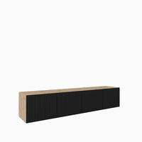 TV-SCHRANK Noe 200 cm (2x100) viertürig, artisan, schwarz - Schwarz/Eiche Artisan, Kunststoff (200/41/40cm) - Margaret Hadas24