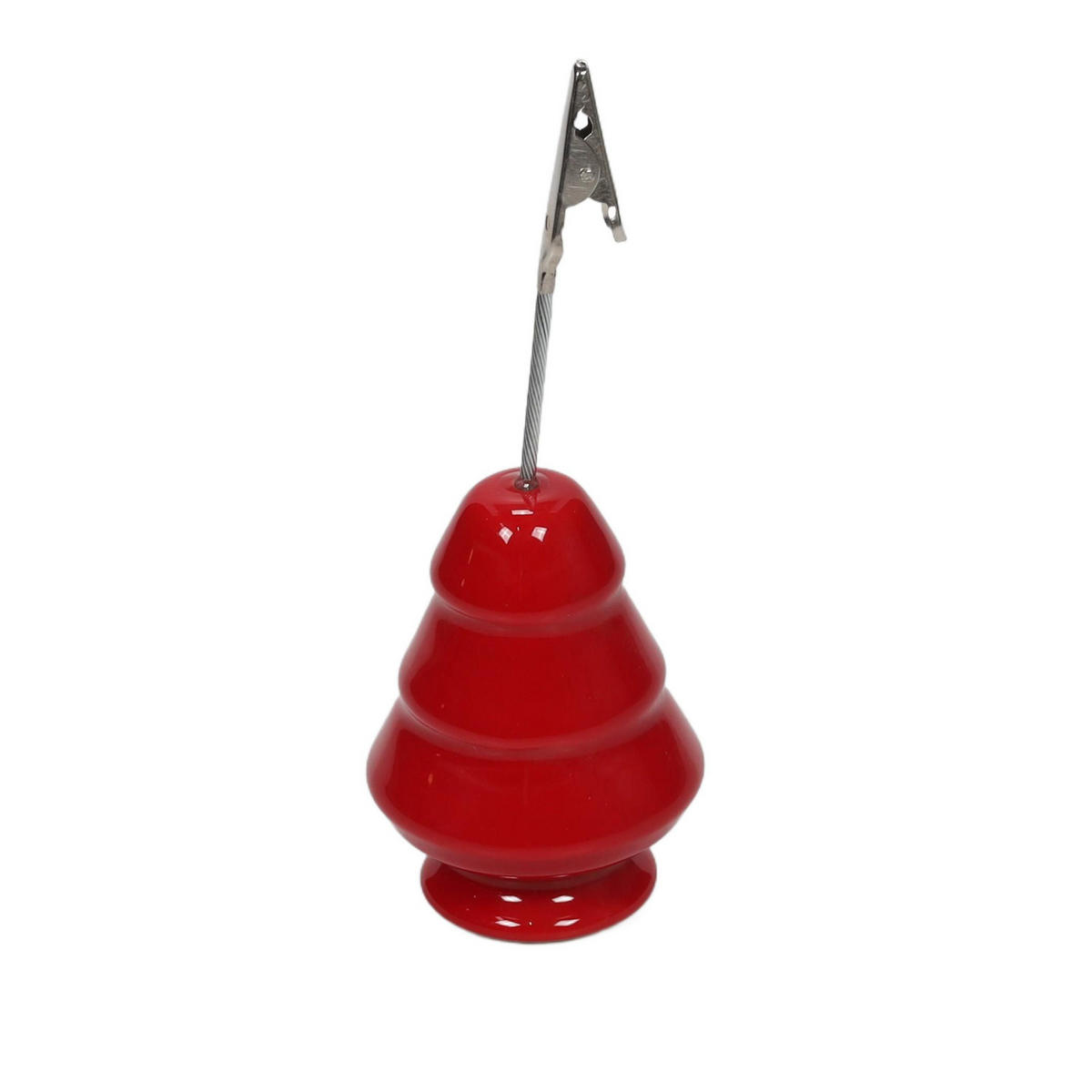 TISCHKARTEN-STÄNDER Weihnachtsbaum 4,5/4,5/13 cm - Rot, Keramik (13cm) - Home Styling Collection