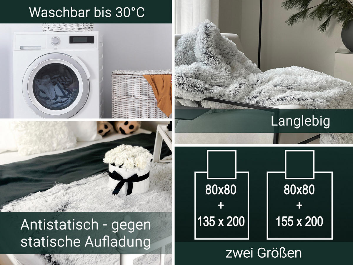 BETTWÄSCHE, 80x80 cm + 155x220 cm, 100% Polyester, Grau - Grau, Textil (155/220cm) - Zollner