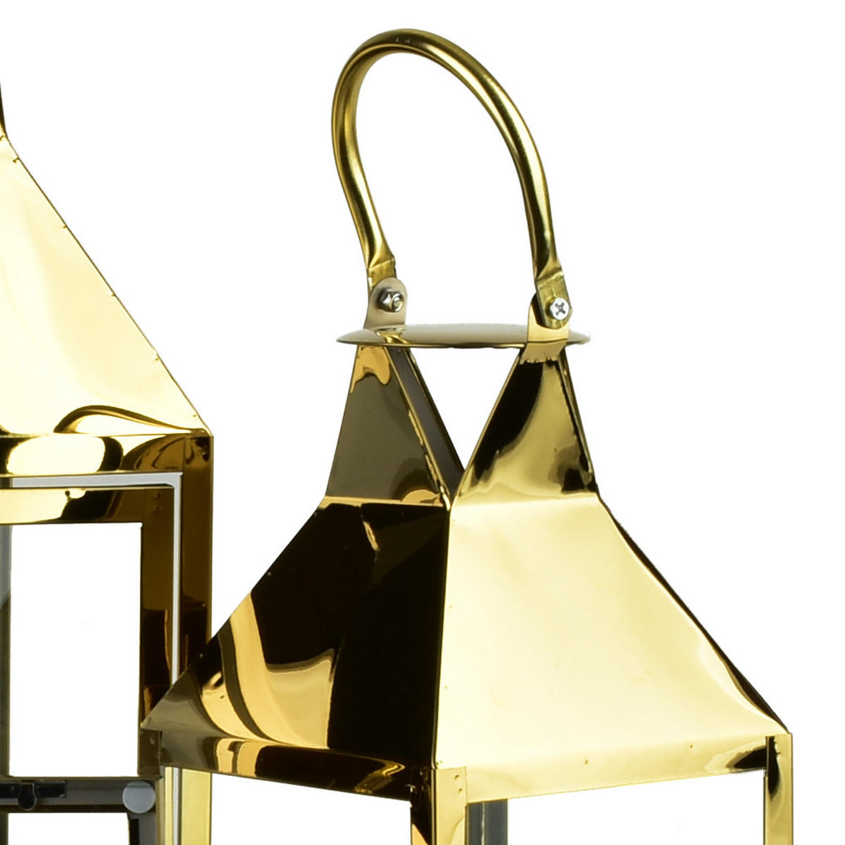 LATERNE Levi 3er Set Gold 18/18/53 cm Gold - Goldfarben, Metall (18/53/18cm) - Mondex