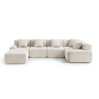 WOHNLANDSCHAFT Chenille Elfenbeinweiß - Creme, Textil (345/73/190cm) - MILYsofa