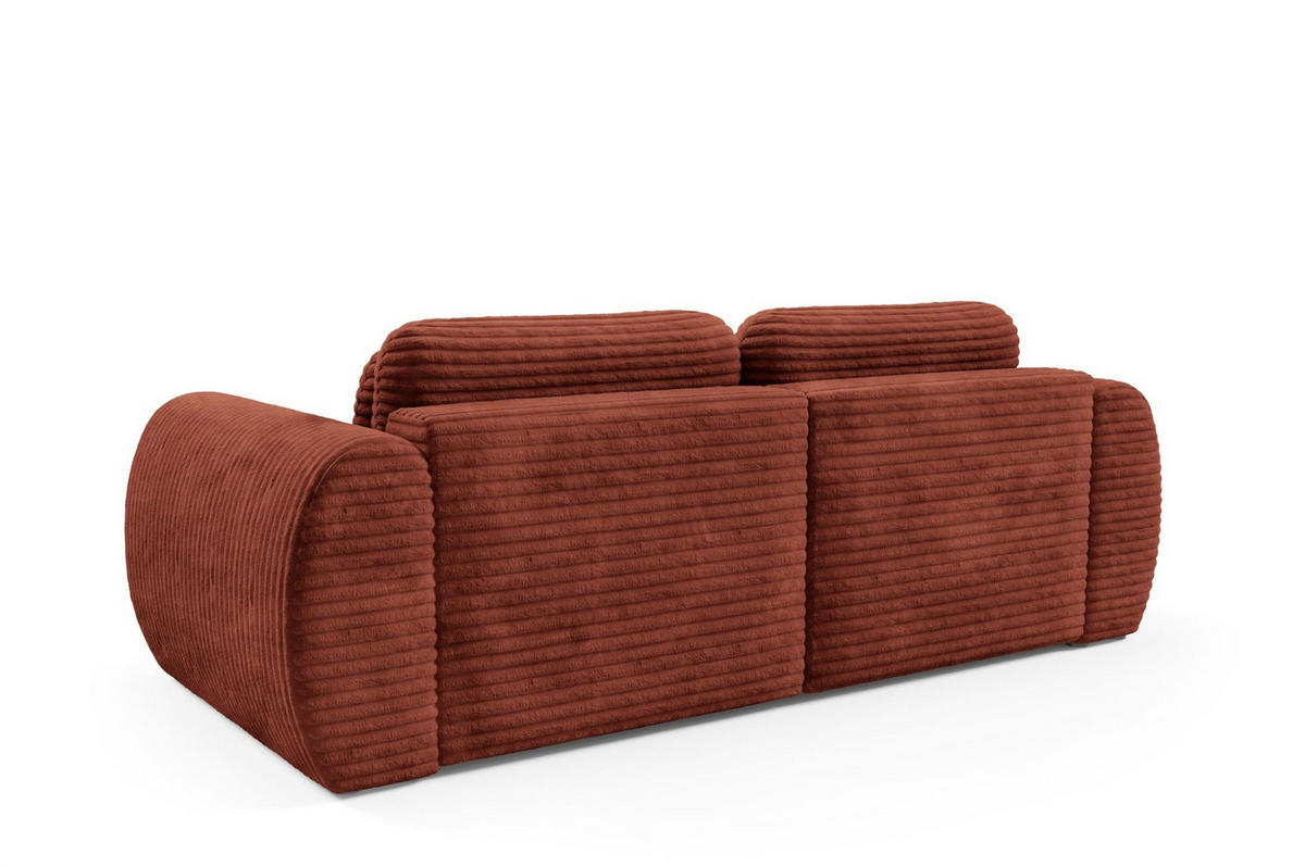 SCHLAFSOFA Simone - Rotbraun, Holzwerkstoff/Textil (266/95/110cm) - Fun Möbel