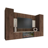 WOHNWAND Deromi V mit Kamin - Braun, Holzwerkstoff (260/150/38cm) - MIRJAN24