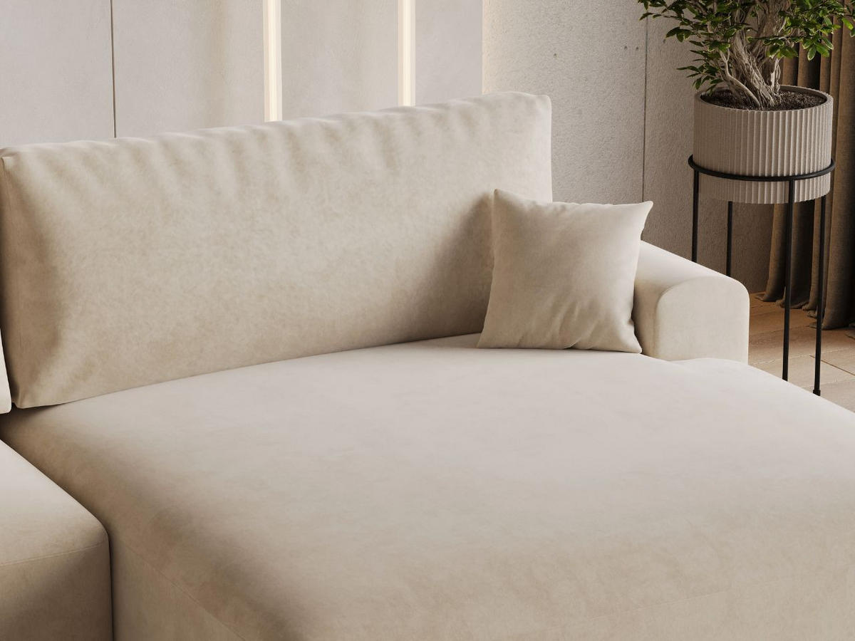 ECKSOFA Serene Beige Links - Beige, Holz/Textil (259/145cm) - Graingold