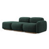 3-SITZER SOFA Bouclé Stoff Grün - Dunkelgrün/Braun, Holz/Textil (258/73/95cm) - Makamii