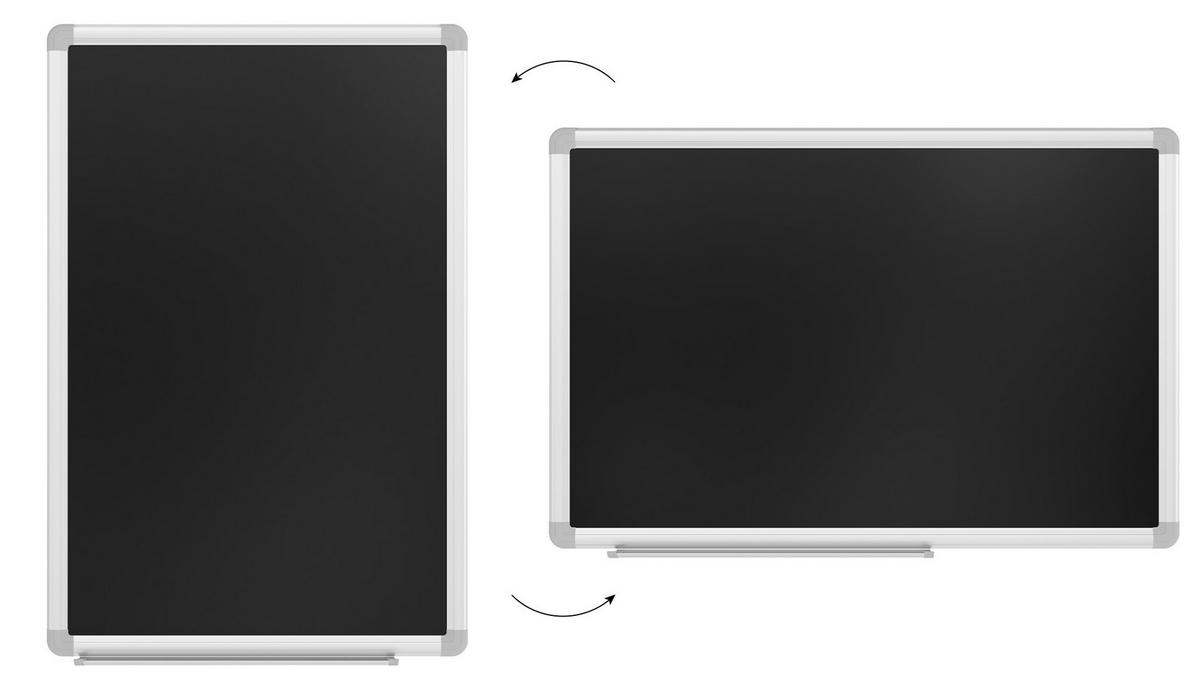SCHWARZE magnetische Kreidetafel mit Alurahmen Premium EXPO 60x40cm - Schwarz, Metall (60/40/1.6cm) - ALLboards