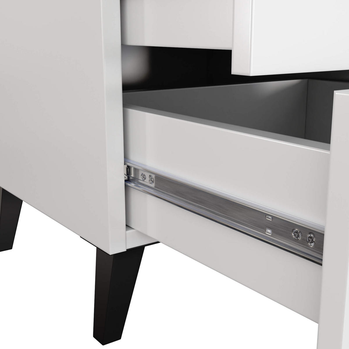 NACHTTISCH Weiß, Schwarz 58/40/37 - Schwarz/Weiß, Holzwerkstoff (40/58/37cm) - RAUMHIRSCH FURNITURE