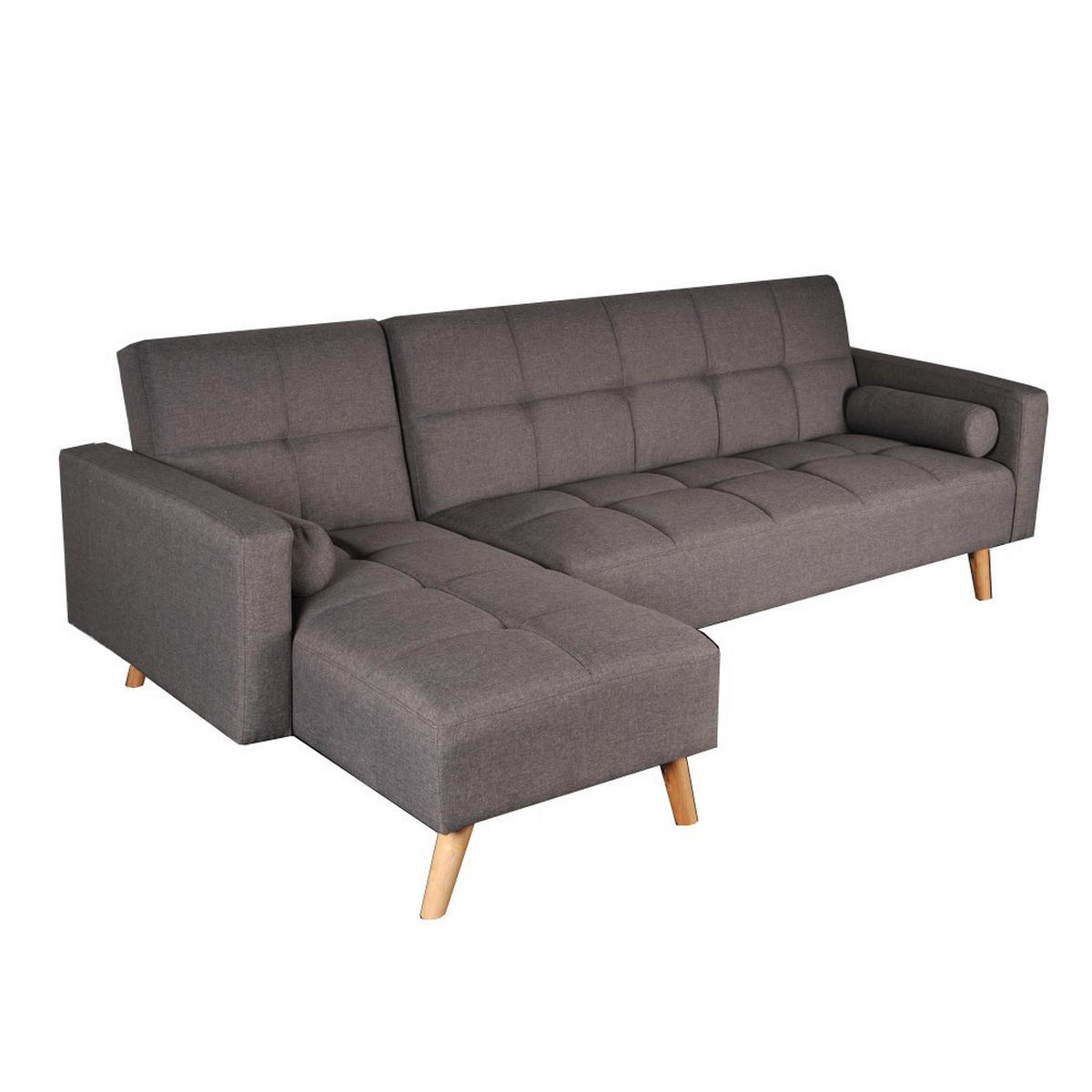 ECKSOFA, gerade ausziehbar links, ASGARD / GRAU - Grau, Holzwerkstoff (144/90/253cm) - Weber Industries