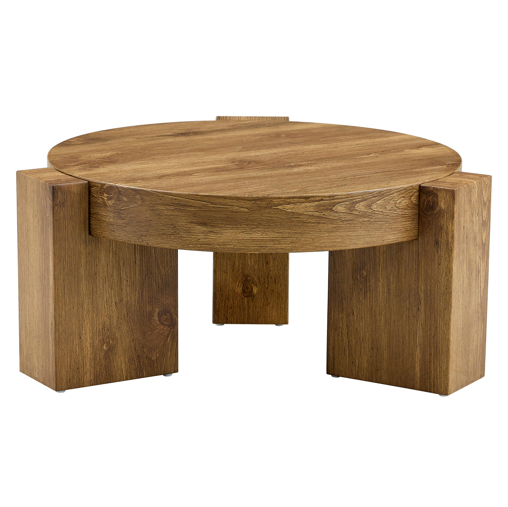COUCHTISCH-SET 61/44 cm aus MDF und Glas, 2-teilig mit Ablage - Naturfarben, Holzwerkstoff (61/61/36cm) - Flora Grace