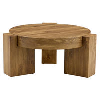 COUCHTISCH-SET 61/44 cm aus MDF und Glas, 2-teilig mit Ablage - Naturfarben, Holzwerkstoff (61/61/36cm) - Flora Grace
