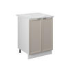 KÜCHENUNTERSCHRANK Fame-Line GrauBeige 60 cm, AP Marmor - Greige/Weiß, Holzwerkstoff (60/82/60cm) - Vicco