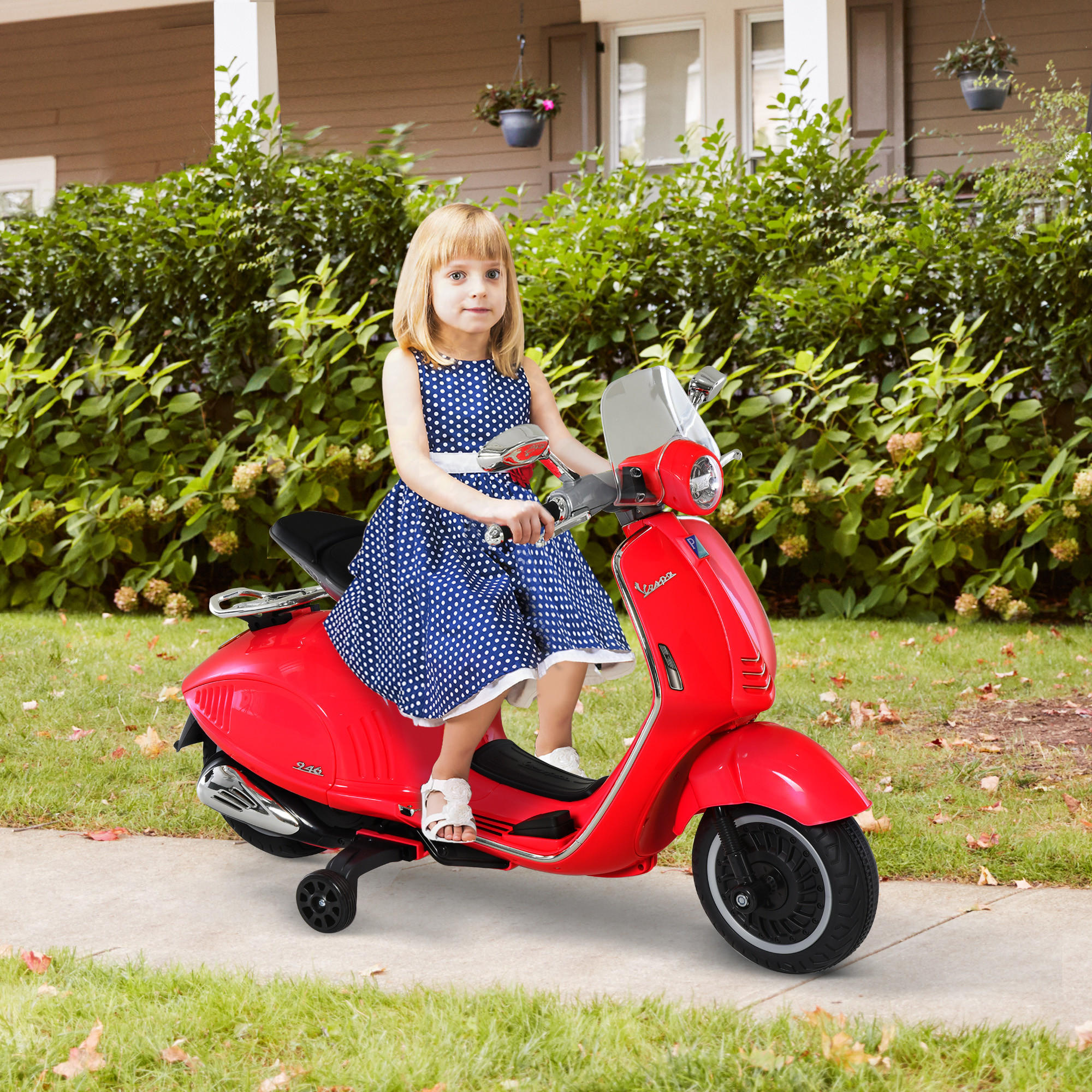 ELEKTRO KINDERMOTORRAD, Rot/Weiß, PP+ Stahl - Rot, Kunststoff (108/49/75cm) - HOMCOM
