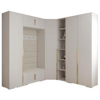 GARDEROBEN-SET 236,7/231,7/47 - Beige/Goldfarben, Holz/Kunststoff (181.7/236.7/47cm) - Abiks Möbel