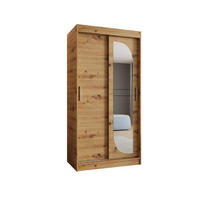 SCHWEBETÜRENSCHRANK 200/120/62 2-türig - Silberfarben/Eiche Artisan, Holz (120/200/62cm) - MÖBEL KRYSPOL