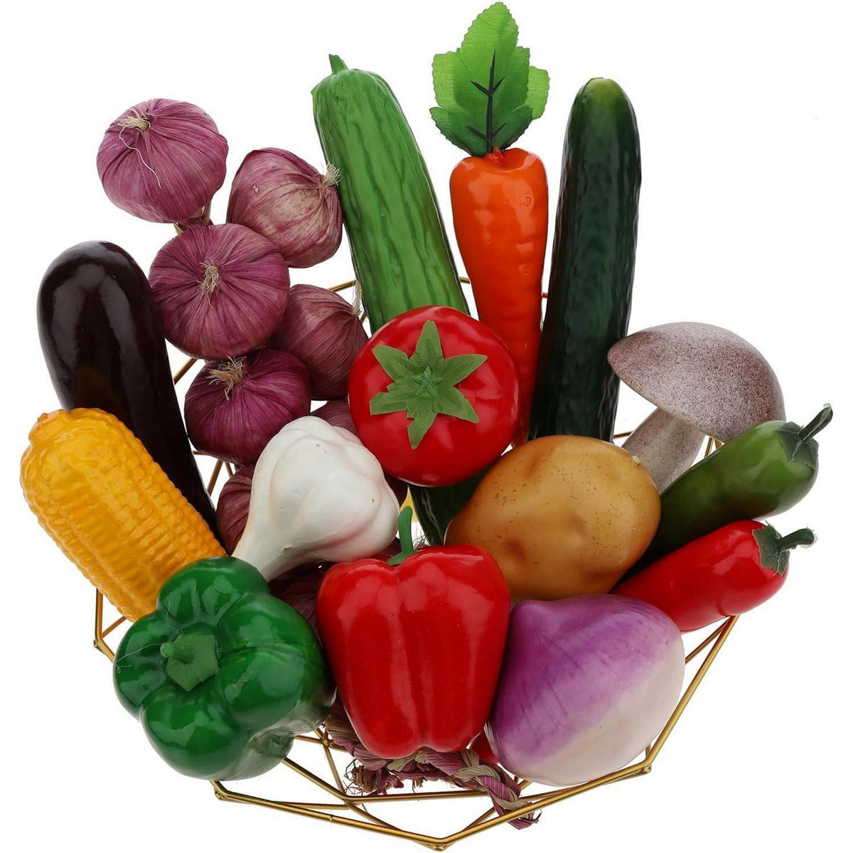 DEKO-OBST-GEMÜSE-SET 30 Stück lebensecht Kunststoffe - Multicolor, Kunststoff (18cm)