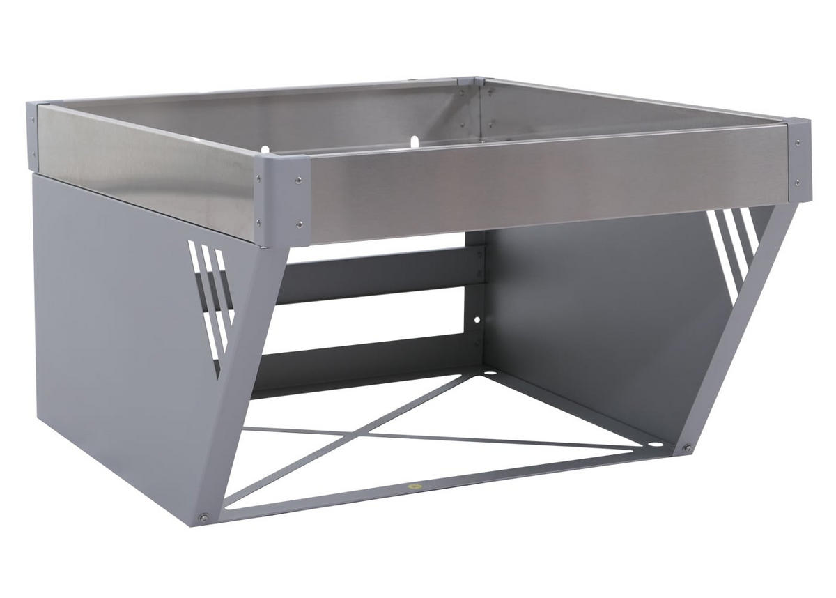 MÄHROBOTER-GARAGE mit Pflanzkasten 40x60x70cm Silber-Grau - Silberfarben, Metall (60/40/70cm) - PROREGAL